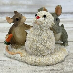 Charming Tails Figurine ~ Building a Snowbunny ~ 87/692 Fitz and Floyd